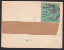 Denmark: Cover To Czechoslovakia, 1950, 7 Stamps, Label Customs Control At Back (minor Damage) - Brieven En Documenten