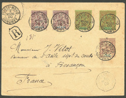 Lettre Cad "Porto-Novo/Dahomey". Bénin 22 + 26 (2) + 35 Sur Enveloppe Recommandée Pour Besançon, 1900. - TB - Other & Unclassified