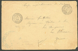 Lettre Cad "Correspce Militaire/Porto-Novo Benin" Sur Enveloppe En Franchise Pour Bléneau, 1892. - TB - Other & Unclassified