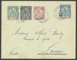 Lettre Cad "Port-Louis/Guadeloupe". Nos 27 + 29 + 30 Sur Entier 15c Bleu Pour Lucerne, 1899. - TB - Other & Unclassified