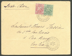 Lettre Cad "Kissidougou/Guinée Française". Nos 21 + 22 Sur Enveloppe Pour Cao-Bang (Tonkin), 1905. - TB - Other & Unclassified