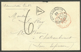 Lettre Cad "Nlle Caledonie/Nouméa" + Taxe Tampon 6 Sur Lettre Pour Châteaubriant, 1879. - TB - R - Other & Unclassified