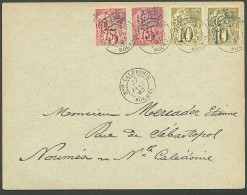 Lettre Cad "Nouvelle-Calédonie/Nouméa". Nos 37 à 40 Sur Enveloppe Pour Nouméa, 1893. - TB - Other & Unclassified