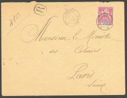 Lettre Cad "Nlle Calédonie/Nouméa". No 51 Sur Enveloppe Recommandée Pour Paris, 1898. - TB - Other & Unclassified