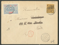 Lettre Cad "Obock/Colonie Francse". Nos 8 + 52 Sur Enveloppe Recommandée Pour Paris, 1894. - TB. - R - Other & Unclassified