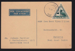 Niederlande 267 Auf Luftpost Amsterdam Nach Batavia/Indien #H162 - Airmail