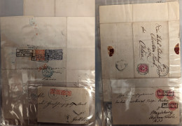 Lettre Anciens états. Lot 1853-1870, Une Centaine De Plis, Enveloppes, Devants Et CP, Nombreux états Représentés, Affts, - Altri & Non Classificati