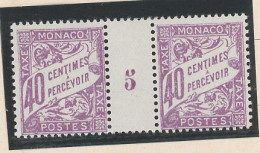 MONACO - MILLESIME - TAXE N°19 N**- MILLESIME 5 = 1925 - Impuesto