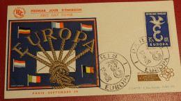 EUROPA CEPT FRANCE-1958  PREMIER JOUR FDC - 1958