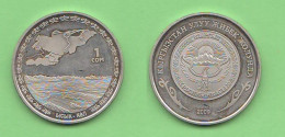 Kirghizistan 1 Som 2009 Montain Sulaymān Nickel Coin 1 СОМ СУЛАЙМАН - ТОО   ∇ 20 - Kirgizië