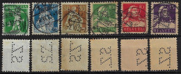 Switzerland 1904/1939 6 Stamp With Perfin S.Z. By Sparkasse Zug Savings Bank In Zug Lochung Perfore - Perforés