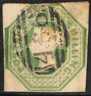 QV SG54 1/- Pale Green Used 4 Margin - Used Stamps