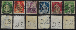 Switzerland 1901/31 6 Stamp Perfin S.C. By Schweizer & Co Export Of Swiss Silk & Embroidery From Luzern Lochung Perfore - Perfin