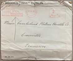 IRELAND 1940, CENSOR, ADVERTISING, SLOGAN, COVER USED TO USA, BROOK THOMAS & CO, STEEL WINDOW METER CANCEL, TIMBER &  MO - Covers & Documents