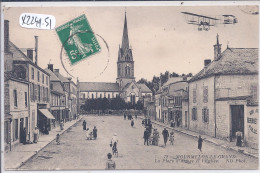 MOURMELON-LE-GRAND- LA PLACE D ARMES ET L EGLISE- AVION EN AJOUT - Camp De Châlons - Mourmelon