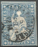 Timbre De 1855 ( Strubel / N°23Cd / Signé Marchand ) - Used Stamps