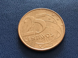 Münze Münzen Umlaufmünze Brasilien 25 Centavos 2011 - Brasilien