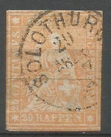 Timbre De 1857/62 ( Strubel / N°25G / Signé Marchand ) - Used Stamps