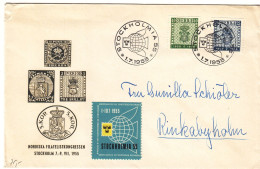 Suède - Lettre De 1955 - Oblit Stockholmia - Congrès Philatélique - - Lettres & Documents