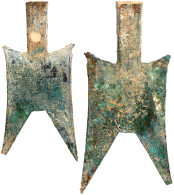 Spatenmünze ("pointed Shoulder Spade") Um 500/400 V.Chr. Ohne Legende. Höhe 110 Mm, Vermutlich Eine Grabbeigabe. 21,32 G - Chine
