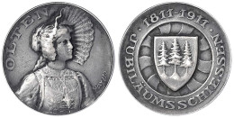 Silbermedaille 1911 Von Holy Freres. Jubiläumsschiessen In Olten. 23 Mm, 5,72 G. Sehr Schön/vorzüglich. Richter 1130b. - Non Classés