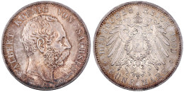 5 Mark 1902 E. Auf Seinen Tod. Prägefrisch/fast Stempelglanz, Kl. Randfehler, Schöne Patina. Jaeger 128. - 2, 3 & 5 Mark Zilver