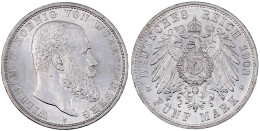 5 Mark 1908 F. Vorzüglich/Stempelglanz, Min. Randfehler. Jaeger 176. - 2, 3 & 5 Mark Argent