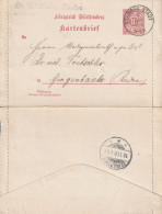Allemagne Wurtemberg Entier Postal Carte Lettre Tübingen 1900 - Postwaardestukken