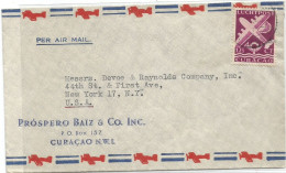 Curacao Commerce AirmailCV  Willemstad 1948 Tu USA With Airpost C.12.50 Solo Franking - West Indies