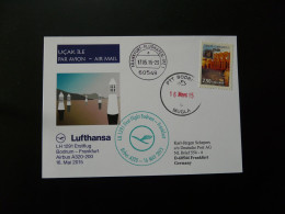 Premier Vol First Flight Bodrum Turkey To Frankfurt Airbus A320 Lufthansa 2015 - Covers & Documents