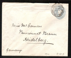1892  UK  Postal Stationary  Ganzsachenumschlag U12B, Von Southport Nach Heidelberg - Cartas & Documentos