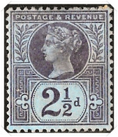 QV SG201 1887 Jubilee 2-12d Purple Blue Mint Hinged - Nuovi
