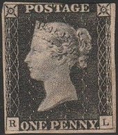 513 Gran Bretagna Great Britain 1840 - 1 P. Nero, Regina Vittoria N. 1. Cert. Raybaudi. Cat. € 12000,00. Il Francobollo - Unused Stamps