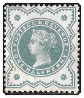 QV SG213 1/2d Green Light Mounted Mint - Unused Stamps