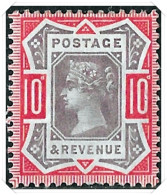 QV SG210 Jubilee 10d, Purple On Red, Fine Mint Hinged - Neufs