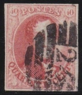 Belgie  .   OBP    .    12  (2 Scans)     .    O     .   Gestempeld     .   /   .    Oblitéré - 1858-1862 Medaillen (9/12)