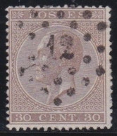 Belgie  .   OBP    .    19-A       .    O     .   Gestempeld     .   /   .    Oblitéré - 1865-1866 Profile Left