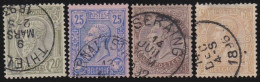 Belgie  .   OBP    .    4 Zegels     .    O     .   Gestempeld      .   /   .    Oblitéré - 1884-1891 Leopoldo II