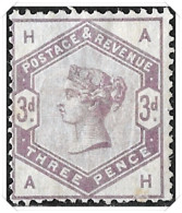 QV, 1884, 3d LILAC, SG 191, - Mounted Mint - Unused Stamps