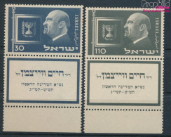 Israel 77-78 Mit Tab (kompl.Ausg.) Postfrisch 1952 Chaim Weizmann (10326302 - Neufs (avec Tabs)