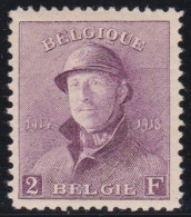 Belgie  .   OBP    .    176   (2 Scans)    .   * - VLH      .   Ongebruikt Met Gom    .   /   .    Neuf Avec Gomme - 1919-1920 Behelmter König