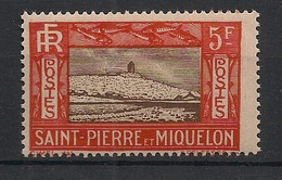 SPM - 1932-33 - N°YT. 157 - Phare 5f Rouge Et Brun - Neuf Luxe ** / MNH / Postfrisch - Ongebruikt