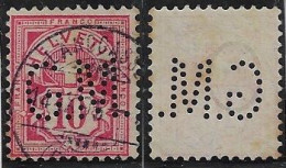 Switzerland 1889/1919 Stamp With Perfin G.M. By Muller & Co Writing Book Factory From Bern Lochung Perfore - Perforés