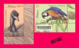 MOLDOVA 2023 Nature Fauna Animals Birds Bird Parrot Emu Ostrich Chisinau ZOO 2v MNH - Straussen- Und Laufvögel