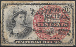 Usa U.s.a. UNITED STATES OF AMERICA  1874 Fractional Currency 10c Fourth Issue Fr# 1257 VERY FINE - 1874-1875 : 5. Ausgabe