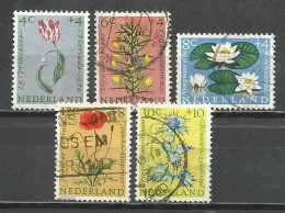 0112S-SERIE COMPLETA HOLANDA 13,00€ 1960 Nº 719/723 PLANTAS BOTANICA VEGETALES BENEFICENCIA.NETHERLAND. PAISES BAJOS - Used Stamps