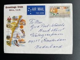 AUSTRALIA 1984 AIR MAIL LETTER MERIMBULA TO AMSTERDAM AUSTRALIE - Storia Postale