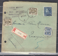Aangetekende Brief Van Dour B Naar Quaregnon - 1936-1951 Poortman