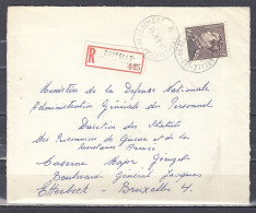 Aangetekende Brief Van Chapelle-Lez-Herlaimont B Naar Bruxelles - 1936-1951 Poortman