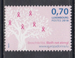 2018 Luxembourg Preventing Breast Cancer Health Complete Set Of 1 MNH - Ongebruikt